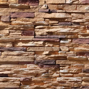 Durable flexible stone veneer in earthy brown tones with a rugged, textured pattern, perfect for a sophisticated interior wall or exterior facade.