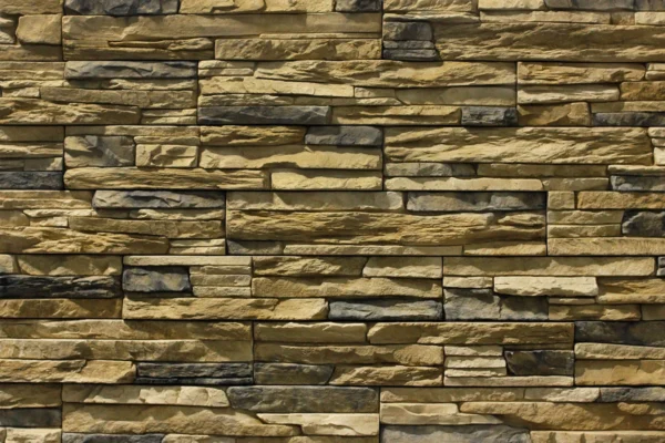 Ledge Stone 5 Ledge Stone flexible stone veneer in earthy tones with a rugged texture, ideal for an interior wall or exterior facade creating a natural, modern look.