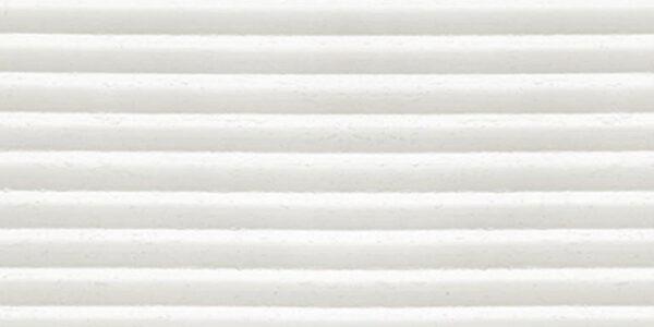 White flexible tile with a subtle, textured ripple pattern, ideal for modern interior wall applications and lightweight decorative panels.
