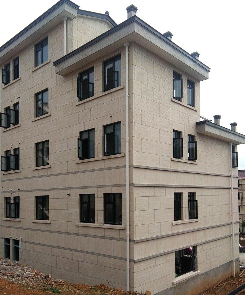 Home interior wall finished with flexible tiles