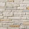 Flexible stone veneer in white oak color with a natural ledgestone texture, perfect for an interior wall or exterior facade to add a castle stone look.
