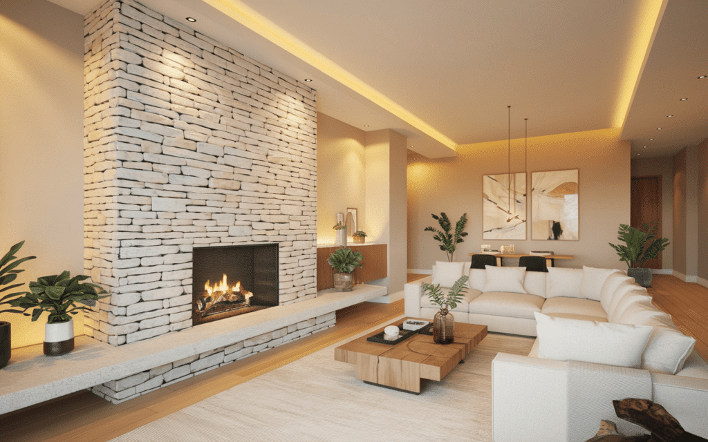 Stone Fireplace