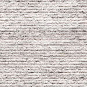 Stone Ridged flexible stone veneer featuring a textured, linear pattern in a light gray finish, ideal for modern interior wall cladding or exterior facade.